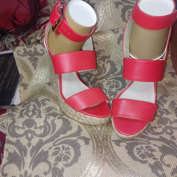 Michael Kors Orange Wedge Sandals - Picture 6 of 8